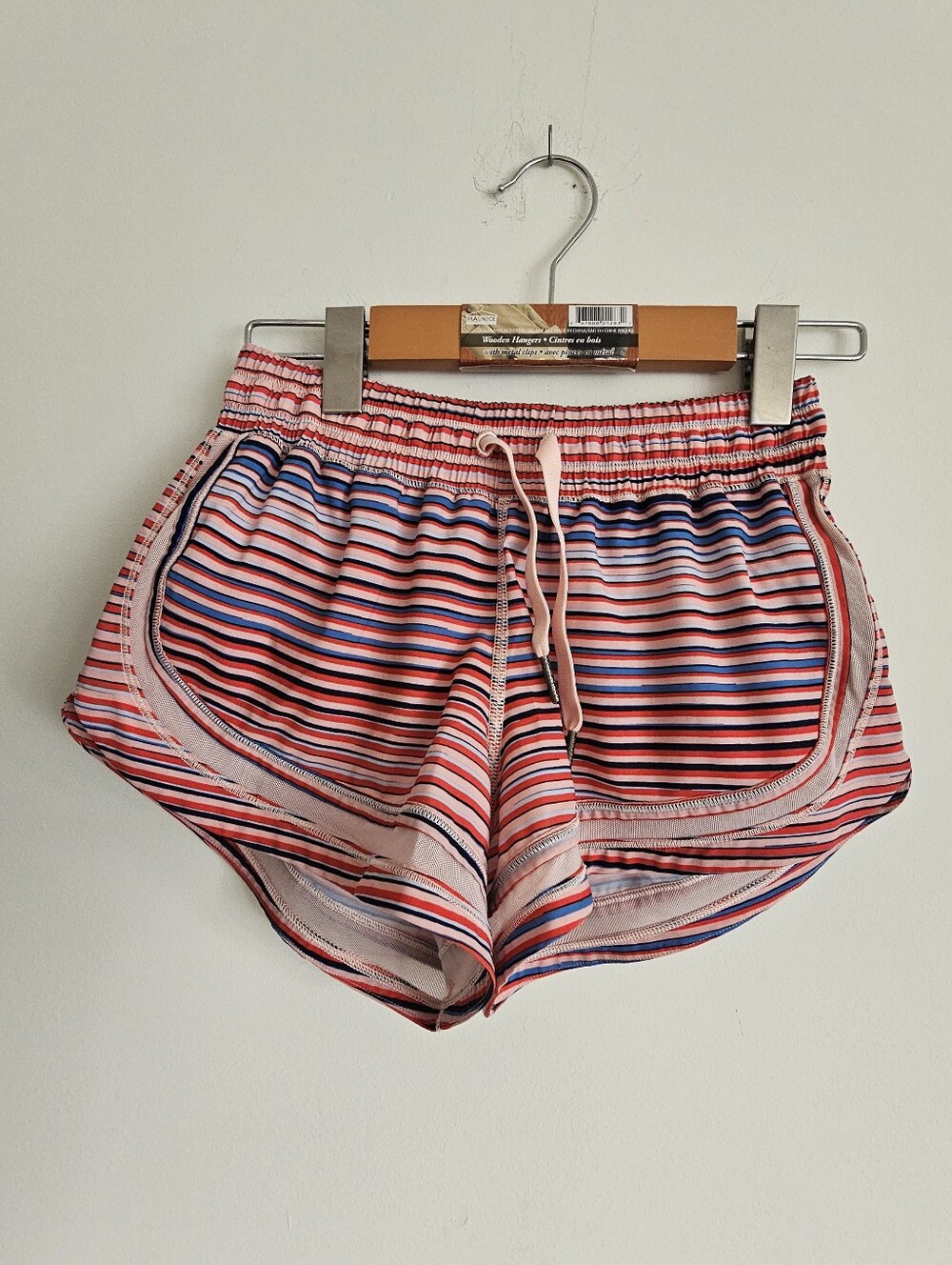 lululemon athletica Pink and Blue Striped Running Shorts